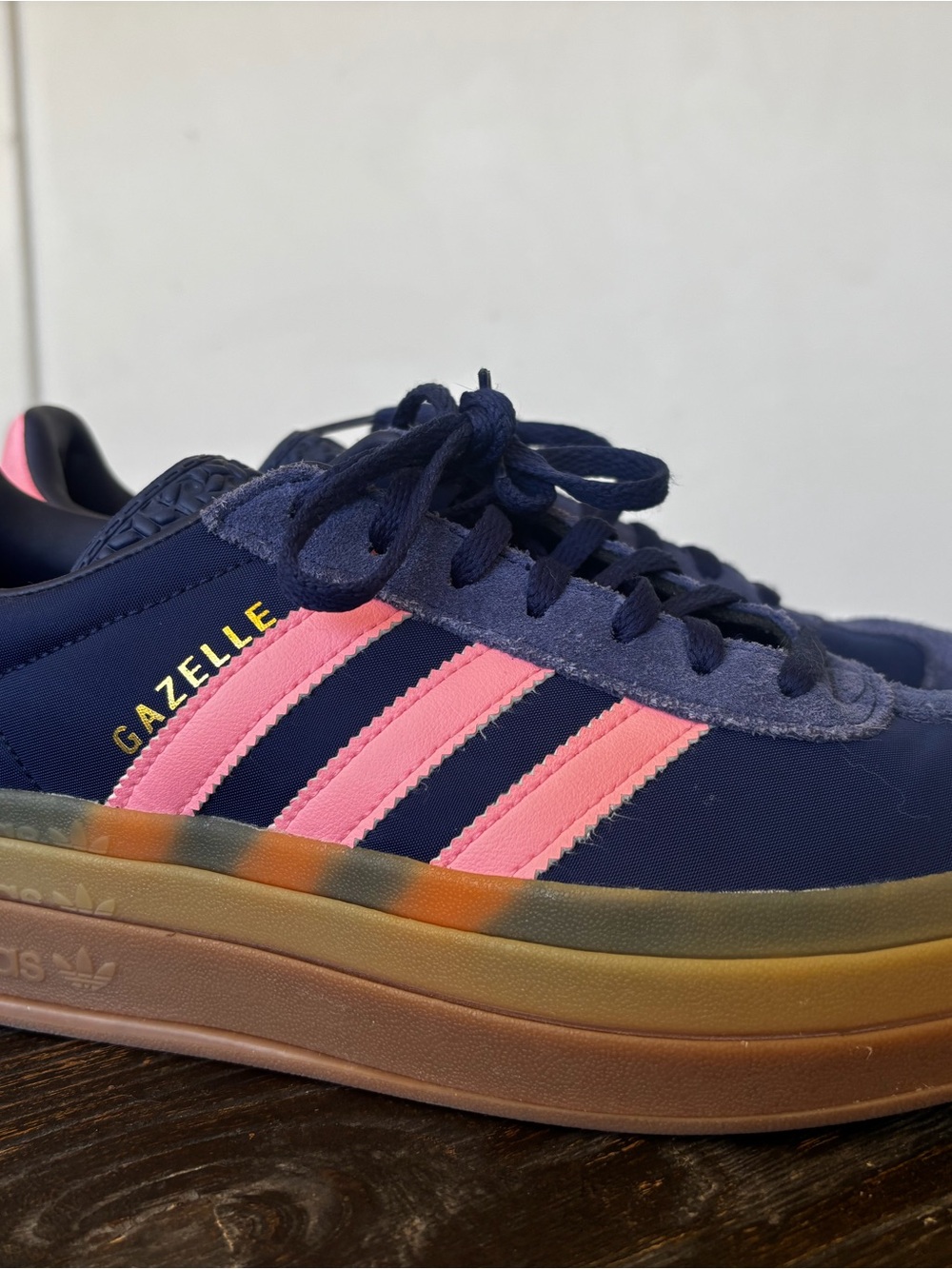 adidas Gazelle Navy & Pink Women's Platform Sneakers